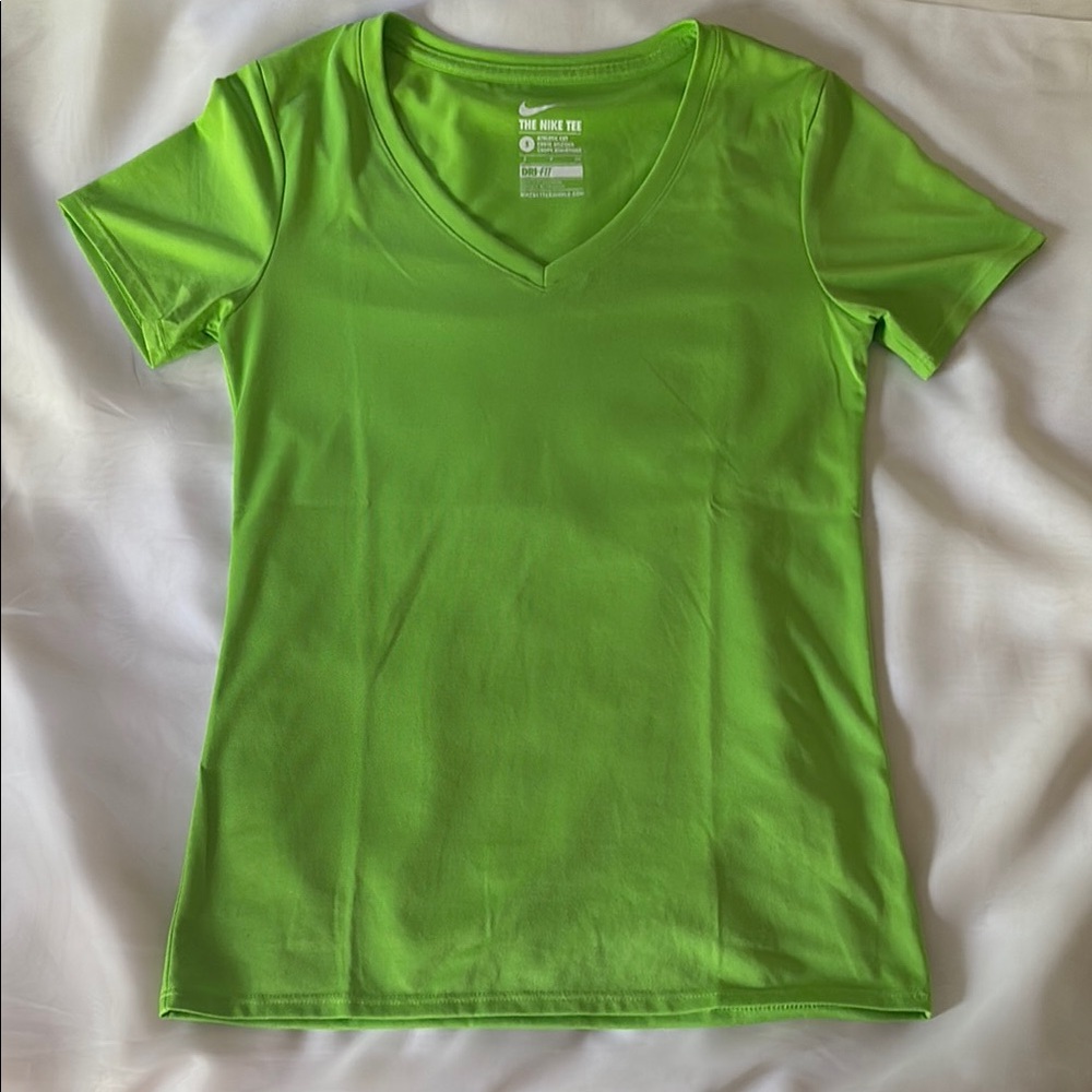Nike Lime Green Tee - Athletic Cut - Dri-Fit - Size S - Nike Better World - NWOT